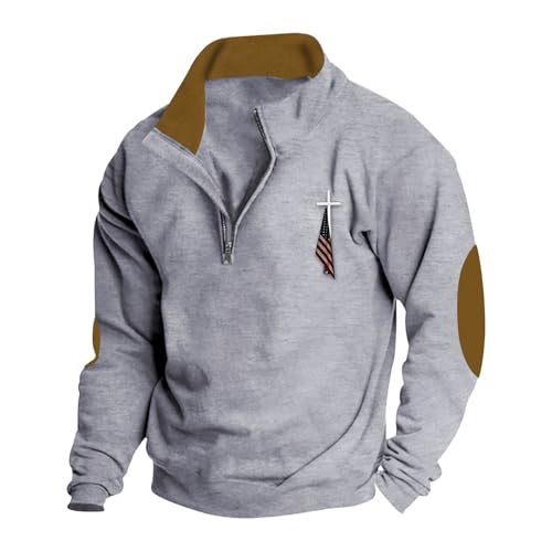 SHAOBGE Early Cyber Of Monday Deals 2024 Of Today Prime Promo Codes And Coupon Men'S Casual Corduroy Sweatshirt Long Sleeve Thermal Stand Collar Button Pullover Sweatshirt