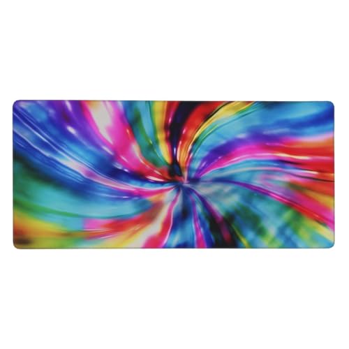 Tapis de bureau coloré tie-dye XXL idéal pour le travail et le jeu