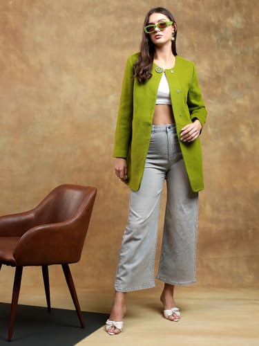 Image of KOTTY Womens Cotton Blend Standard Length Elegant Style Coat - Classic Style with Modern Detailing