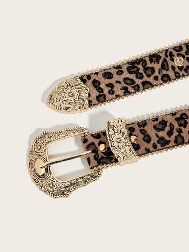 TIPINOICE Girls Decoration Belt Leopard Print Leather Belts for Teen Girl4