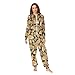 ALAZA Leopard Fashion Adult Unisex Onesie Pajamas Hooded Unisex One Piece Costume Sleepwear XXL