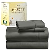 California Design Den 400-Thread-Count Full Size Dark Grey Bed Sheets on Amazon - 4 Piece Set Long-Staple Combed Pure Natural 100% Cotton Sheets - Soft & Silky Sateen Weave Bedding Set