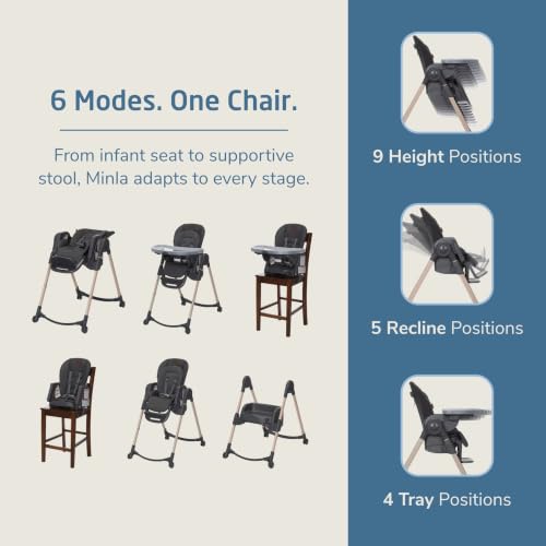 Maxi-Cosi Minla 6-in-1 Convertible Baby High Chair - Classic Graphite - image 3