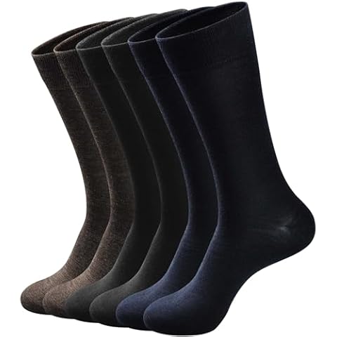 GKX Mens Light Weight Assorted Wool Dress Socks 6 Pack (Assorted Plaid, 10-13) Cover