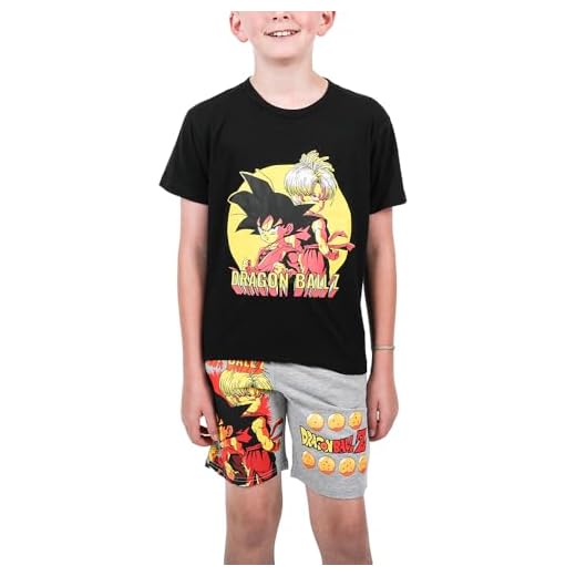 Dragon Ball Z Anime Heroes Boy’s Graphic Tee and Shorts Set Sleepwear-XXL Black