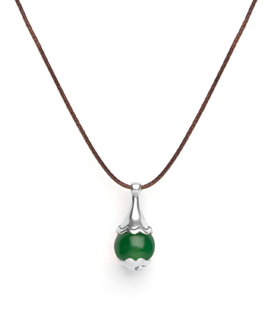 Ciondolo a Goccia con Zirconi Verde Smeraldo contornati con Zirconi