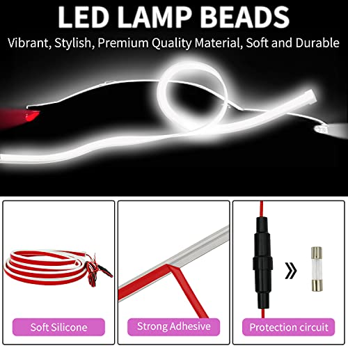 Sunva 2 Pack Of 71 Inches Dynamic Car Hood Light Strip, Car Led Strip Light, Exterior Flexible Daytime Running Light Strip For Cars, Trucks, Suvs, Bright Cool White #TOP3