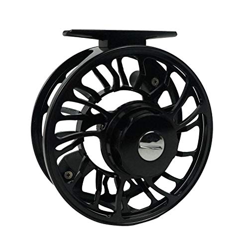AVENTIK EUPHENG Z Riverruns Fly Fishing Reel Super Light CNC Machined Second Generation Sealed Carbon Disc Super Larger Arbor 3/5, 5/7, 7/9 Ideal Both Fresh Water & Saltwater Fly Reel (Black, 3/5)