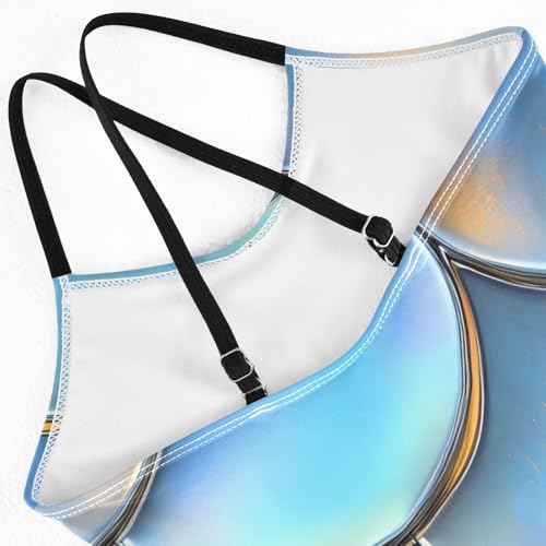 Bolaz Girls Swimsuits One-Piece Bathing Suits Multicolor Kids Sport Summer Beach Swimwear for 3-10 Years Old-Blue Scale Pattern4