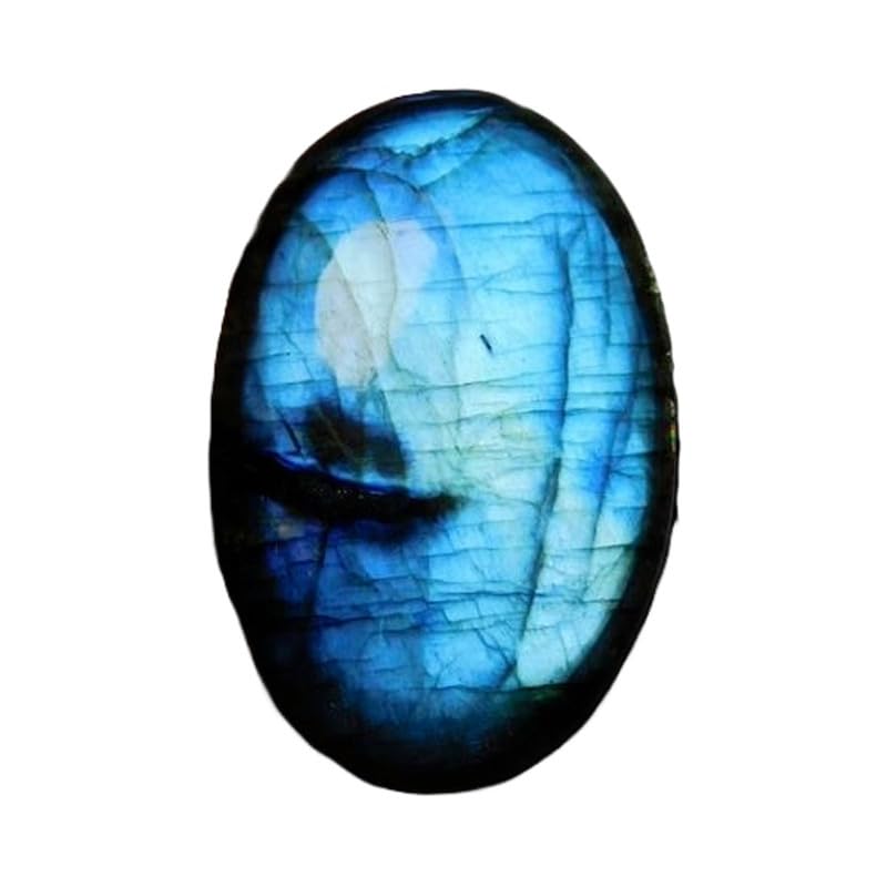 Labradorite naturelle ovale 37x24mm cabochon unique pour création de bijoux DIY