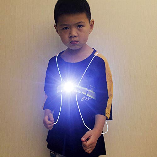 LED Running Light,USB Rechargeable Reflective Vest ,Safety Night Light,Super Bright Chest Light,Adjustable,Visibility,Lightweight,Rainproof Multicolored