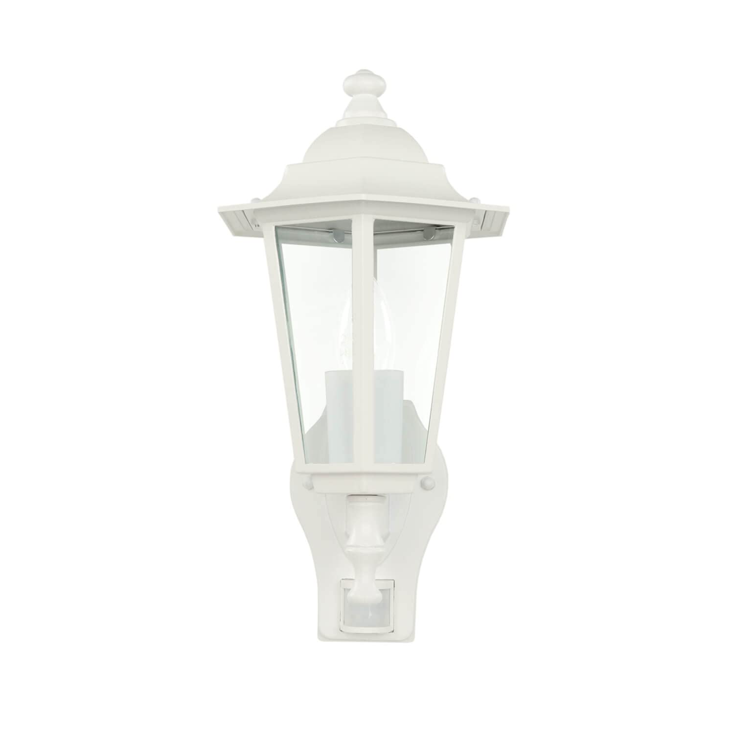 Licht-Erlebnisse RUSTICO PARETE LUCE PER ESTERNI Paris con sensore di Movimento in BIANCO-GRIGIO/sensore regolabile / E27 IP44 230V / lampada parete lampada per esterni Illuminazione Attacco