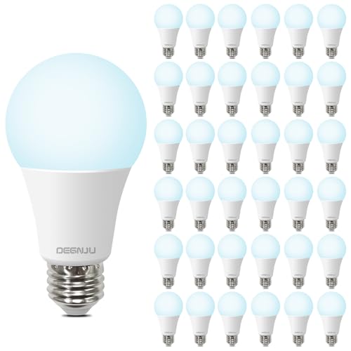 Image of LED Light Bulbs Daylight 5000K, 100 Watt Equivalent LED Bulbs, A19 Standard Bulbs, 1500 LM, 15000 Hours, E26 Base, Non-Dimmable, 13W LED Bulbs for Bedroom Living Room 36 Pack