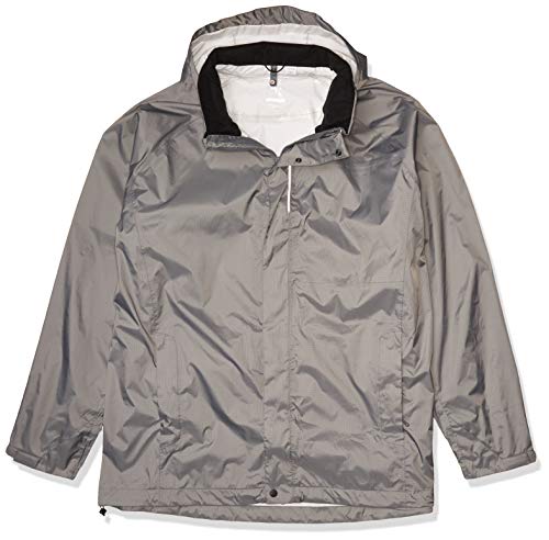 Cutter & Buck mens Big Tall Hooded, Spark Systems Trailhead Jacket Raincoat, Elemental Grey, 3X-Large Tall US