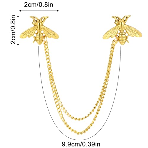 Image of Amaxiu Gold Bee Brooch with Long Chain Tassel