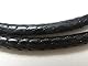 Halsband, Textilband Schlange, Länge 55cm, 4 mm schwarz, Verschlüsse Sterlingsilber, Schmuckzubehör, Unisex