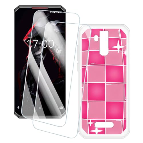 OAGELIM 2�Z�b�g �X�N���[���v���e�N�^�[ + �P�[�X Oukitel K13 Pro (6.41 �C���`) �Ƃ̌݊������� �A�[�e�B�X�e�B�b�N�J�X�^���v�����g�J�o�[�Ƌ����K���X�t�B���� �X�N���b�`�h�~ (�s���N�̐��E)