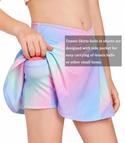 Image of Haloumoning Girls Tennis Skirt High Waisted Athletic Skorts