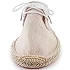 Kentti Men's Lace up Casual Canvas Slip on Flat Espadrille Shoes, Apricot, 7-7.5 #2