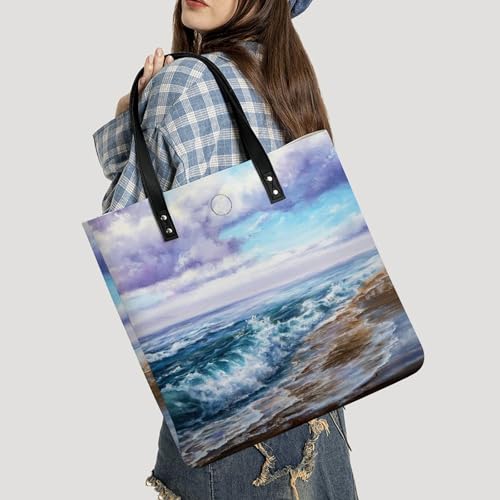 Sac à main shopper Côte Maritime grand format 39x39cm portée épaule confortable