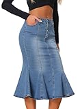Allegra K Falda vaquera para mujer, M