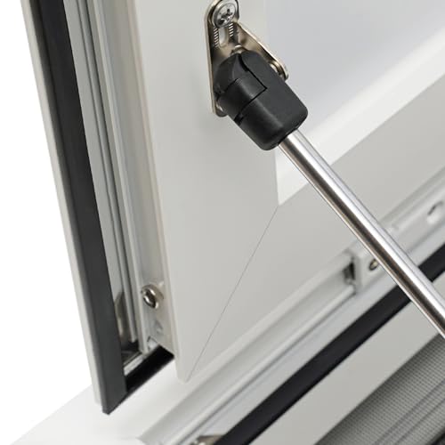 Concession Window for Food Trucks, 48\" x 30\" Concession Stand Serving Window Awning Food Truck Service Door with 4 Horizontal Sliding Screen Windows & Drag Hook for Food Trucks Concession Trailers