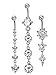 JOERICA 3-6PCS 14G Stainless Steel Belly Button Rings Navel Body Jewelry Belly Piercing CZ Inlaid