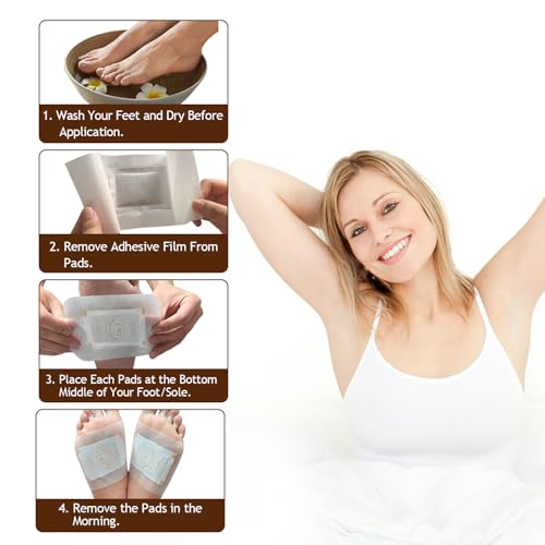 Image of TEWEAE Foot Pads for Better Sleep, 124 Pads One-Piece Design Natural Bamboo Vinegar Foot Pads - No Off - Improves Sleep and Relaxation - Premium Foot Care Good Night Foot Patches (2 in 1 Design)