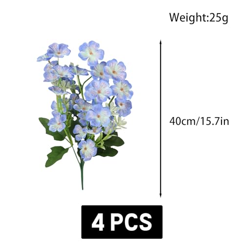 astylishome Tall Artificial Flowers 100 Pcs with Long Stem Fake Violets Plant Faux Flower for Home Garden Wedding Party Table Decoration Realistic Appearance Dark Blue 0416 - Image 3