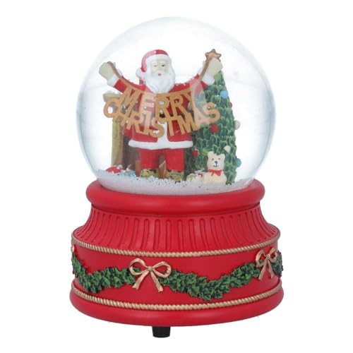 Gisela Graham Santa Merry Christmas Garland Snow Globe