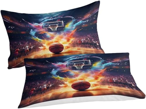 Housse de couette basket-ball 260x240抗皱免烫微纤维三件套带枕套
