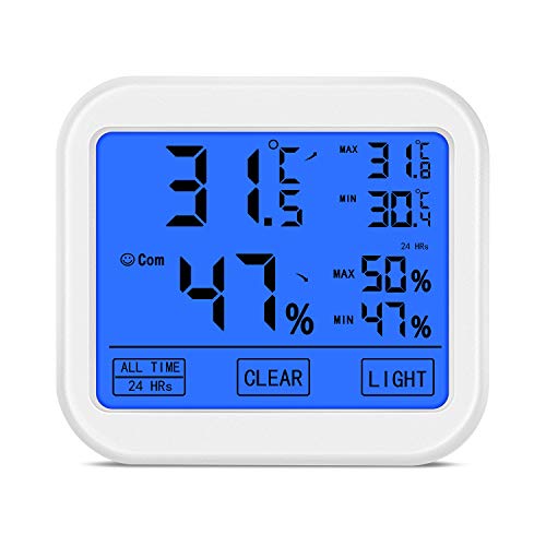 Langdy Digitales Hygrometer Innen Thermometer Hygrometer Temperatur mit Touch-Hintergrundbeleuchtung für Raumklimakontrolle Raumluftüerwachtung Cover