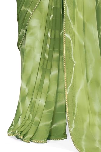 Image of MIRCHI FASHION Women Saree Shibori Print Chiffon | Elegant Festive and Functional Sari for All-Day Comfort with Matching Blouse