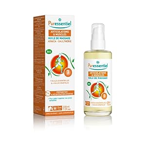 Puressentiel – Articulations et Muscles – Huile de Massage Bio – Aux 7 huiles essentielles et 4 huiles végétales – Préparation et récupération sportive – 200 ml