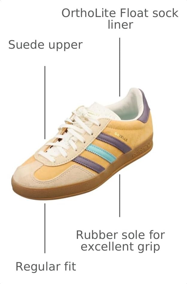 Image of adidas Gazelle Indoor Men's Sneaker, Glow Orange /Shadow Violet /Off White, Size 4
