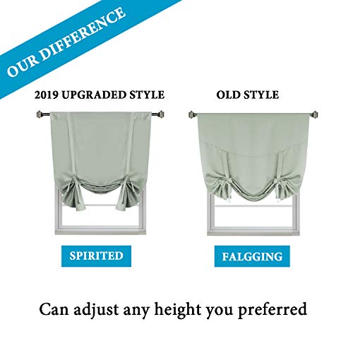 H.versailtex Solid Blackout Curtain Energy Efficient Tie Up Shades Rod Pocket Panel For Kitchen (Light Sage, 42W X 63L, Set Of 2 Panels) #TOP4