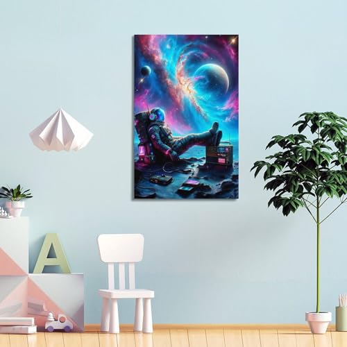 Poster astronaute serein 40x60cm : solution déco zen chambre à coucher - 4