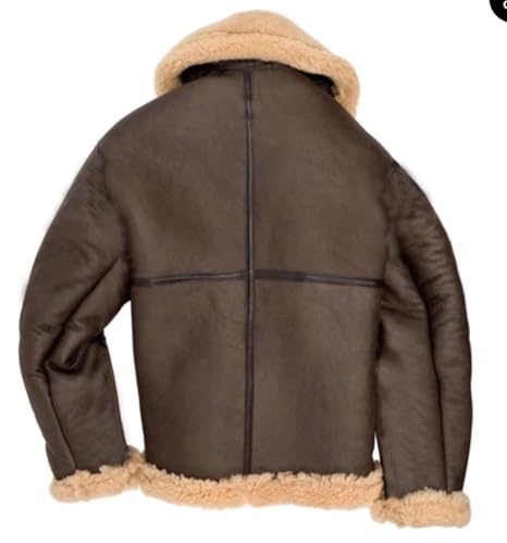 Men's Aviator Flying B3 Shearling Faux Sheepskin Leather Bomber Jackets Casual Warm Winter Coats4