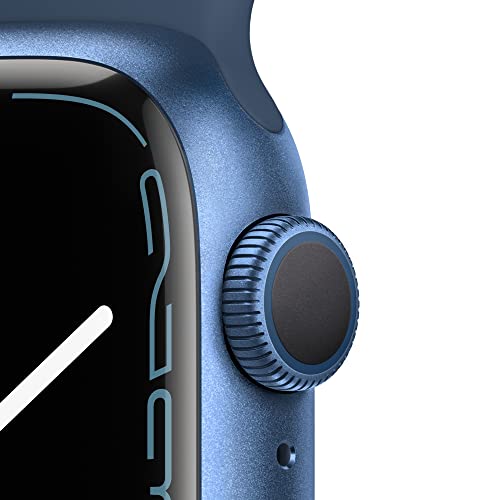Image of Apple Watch Series 7 [GPS 41mm] Smart Watch w /Blue Aluminum Case with Abyss Blue Sport Band. Fitness Tracker, Blood Oxygen & ECG Apps, Always-On Retina Display, Water Resistant