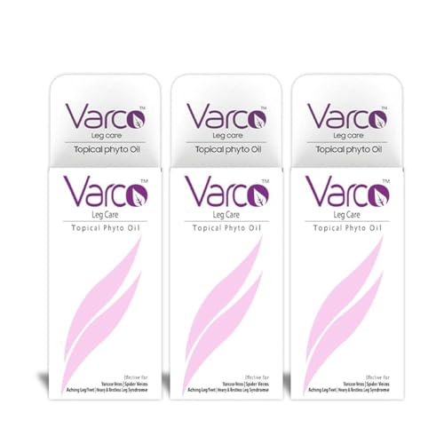 Image of Varco Leg Care Topical Phyto Oil For Management Of Varicose Veins, Spider Veins, Leg Pain| Deep Penetrating Formula Helps Reach the Root Cause of Varicose veins| Reduces Cramps & Swelling- 3Pc(60x3ml)