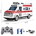 Dollox 1/30 Remote Control Ambulance, 2.4G RC Play Car Toy 4 Channel Electric Ambulance Vehicles Emergency Rescue Cars with Lights, Opening Door, Gifts for Kids Boys Girls Age 3 4 5 6 7