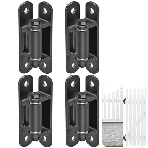 Insaga Heavy Duty Gate Hinge with Bearing, 6.7'' Weld On or Bolt On Hinge, 6mm Thick Carbon Steel 1100lb Capacity 90° /180° Smooth Opening for Metal/Wood Gates (Bolt Hinge Powder coated-90°-4Pack) by Insaga - Used condition - US$48.63