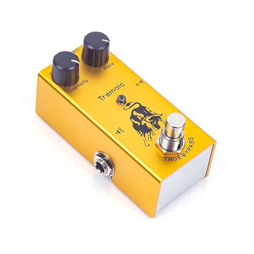 Tremolo Electric Guitar Effects Pedal - Mini Size, True Bypass, Classic Tube Amp Tone, Aluminum...