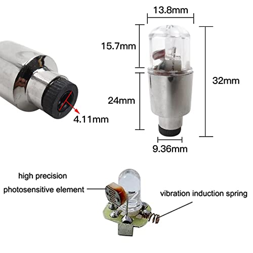 16 Pack Car Auto Wheel Tire Tyre Air Valve Stem LED Caps Cover Waterproof Accessories Fit for Bike Car Motor (Colorful, Red, Blue, Green) - Image 3