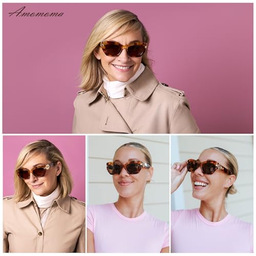 AMOMOMA Retro Cat Eye Sunglasses for Women Vintage Trendy Classic 90s Style Polarized Sun Glasses Shades AM66342