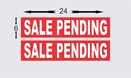 2-6x24 Sale Pending Real Estate Rider Sign Red Reverse Out