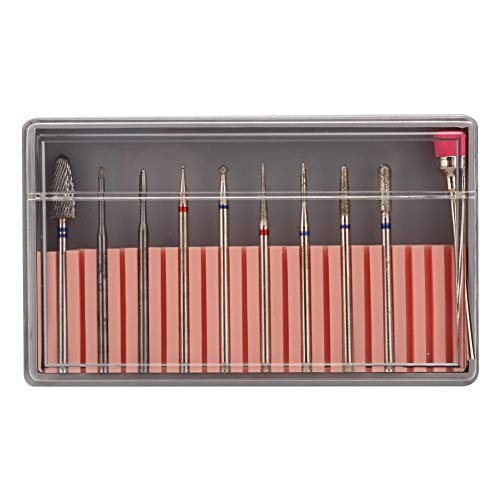 Nail Drill Bits Kit, Manicure Pedicure Nail Polishing Machine Spare Parts, Nail Care Tool for Gel Nails Cuticles 10pcs(Grinding Head Set BH-07)