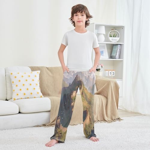 Boys' Pants The Great Wall Sky Long Bottoms Jogger Pants Elastic Waist Trousers with Pockets S-XL3