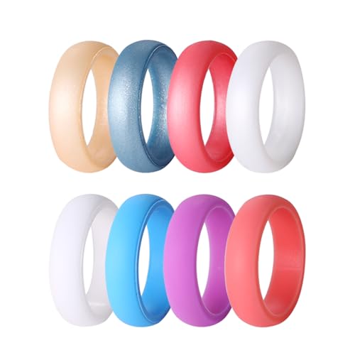 OIDEA Anillo Deportivo Silicona Mujer: Anillo de Compromiso Suave Transpirable de 6mm de Ancho Siete Colores Talla 14   Para Fiestas Uso Diario Regalo