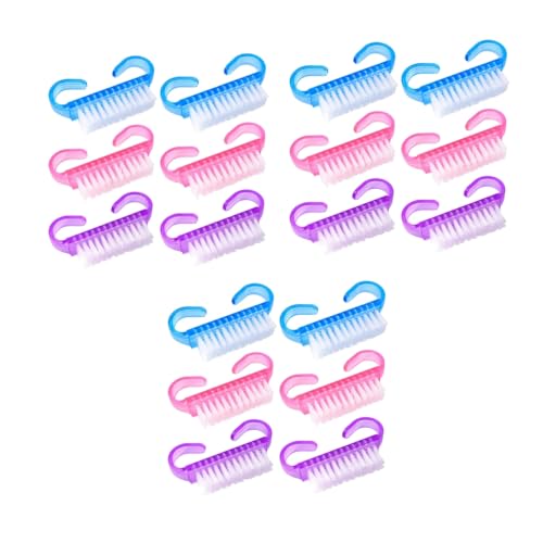 Changyeah 18 pezzi, spazzola per unghie per pulizia delle dita e delle unghie, spazzole, per pulire le unghie con manici, per uomini e donne, denti per animali domestici (3 colori)